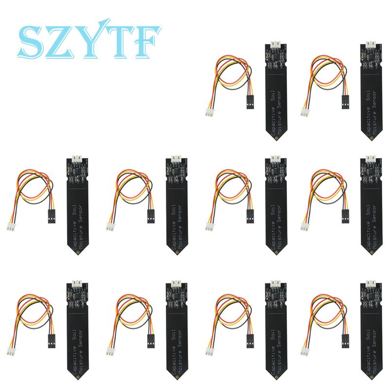 1-10PCS Capacitive Soil Moisture Sensor Module Wide Voltage 3.3V Corrosion Resistant W/ Gravity for Arduino Soil Moisture Sensor