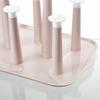 Escurridor de Tazas de Plástico de 6 Ranuras con Bandeja de Goteo Organizador de Encimera Ahorra Espacio para Tazas Vasos Estante de Almacenamiento de Cocina Libre de BPA