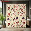 1Pc Santa Claus Printed Waterproof Shower Curtain, Bathroom Partition Privacy, Multiple Sizes, 12 Hooks, Easy To Install