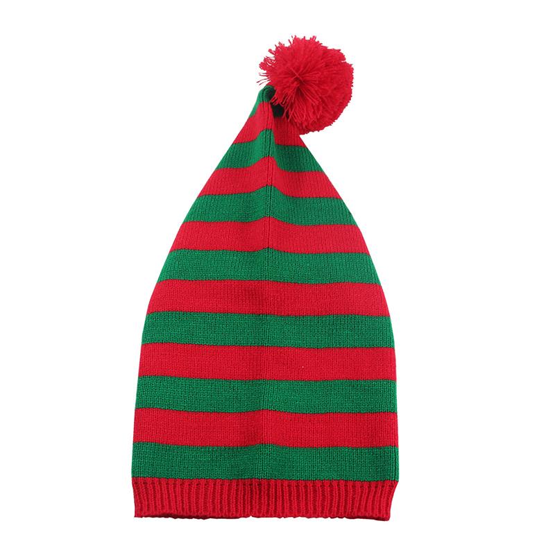 Adult Christmas Santa Hats Knitted Striped Beanie Soft Warm Winter Caps For Women Men Streetwear Clothing Accessory