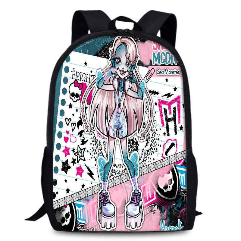 Monster High Unisex 15in Backpack Ergonomic Support Oxford Fabric Schoolbag