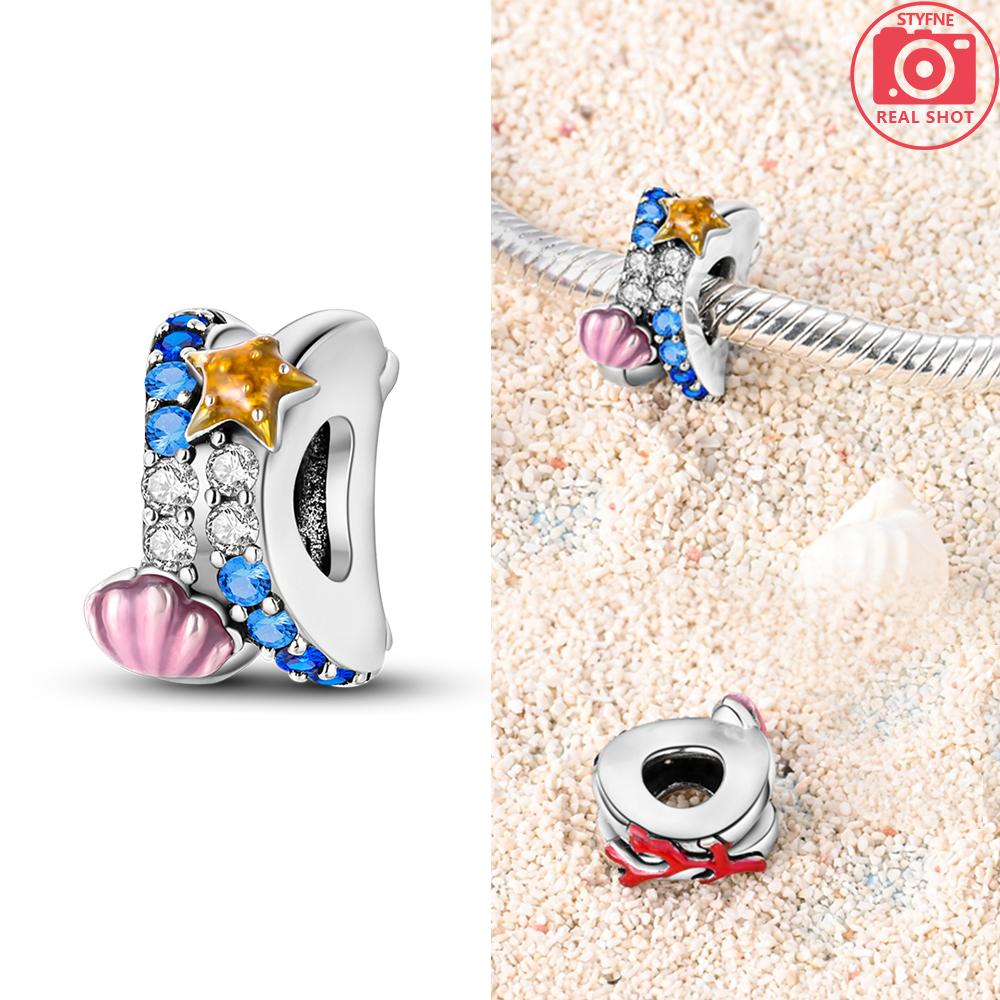 Copper Ocean World Series Sea Blue Turtle Starfish Crab Octopus Charms Bead Fit Bracelet Diy Jewelry Gift