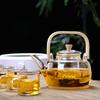 Home Office Electric Pottery Stove Heating Tea Boiler Wooden High Borosilicate Glass Steaming Double Inner Liner Teapot Lifting Beam Pot