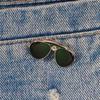 Retro Suit Accessories Sunglasses Shape Enamel Pins Shirt Brooch Collar Pins Badge Glasses Brooch
