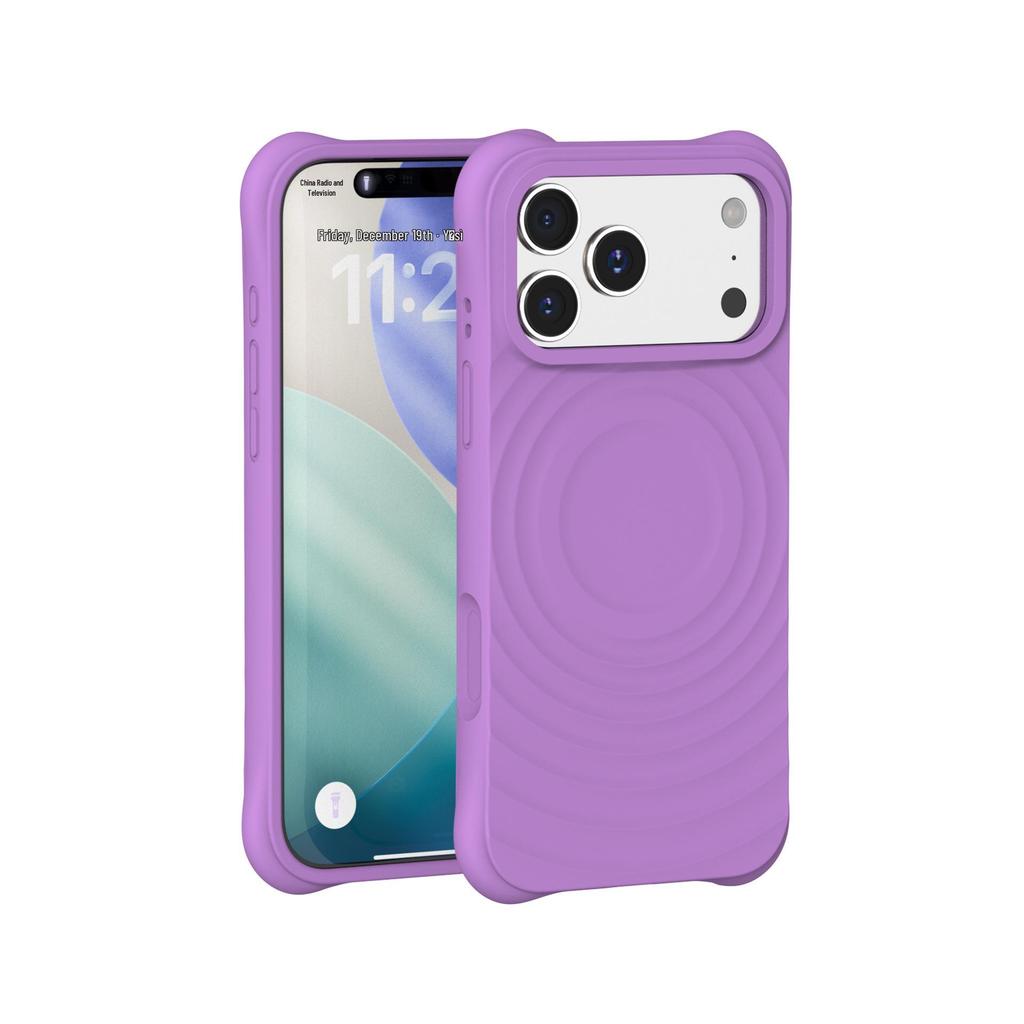 Square Anti-Drop Liquid Wave Magnetic Silicone Case for iPhone 17 Pro Max