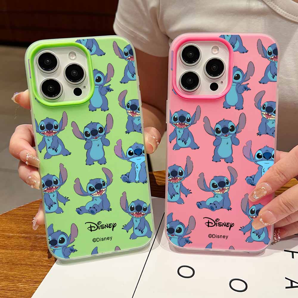 Urocze Kreskówkowe Etui Stitch Modne Etui Na Telefon Dla iPhone 17 AIR 16 15 14 13 12 11 Pro Max Plus Matowe Etui z Wrażeniem Skóry