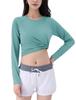 TACVASEN Long Sleeve Yoga Hot Round Plus Solid Size 2XL Women's T-Shirt, Wear, Pilates, Yoga, Neck, Stretch, Layering, Sizes, Color, Quick-Drying,