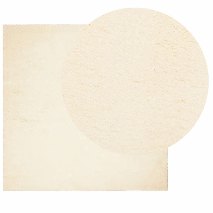 VidaXL HUARTE Soft and Washable Short-pile Rug Cream 120x120 Cm 375037