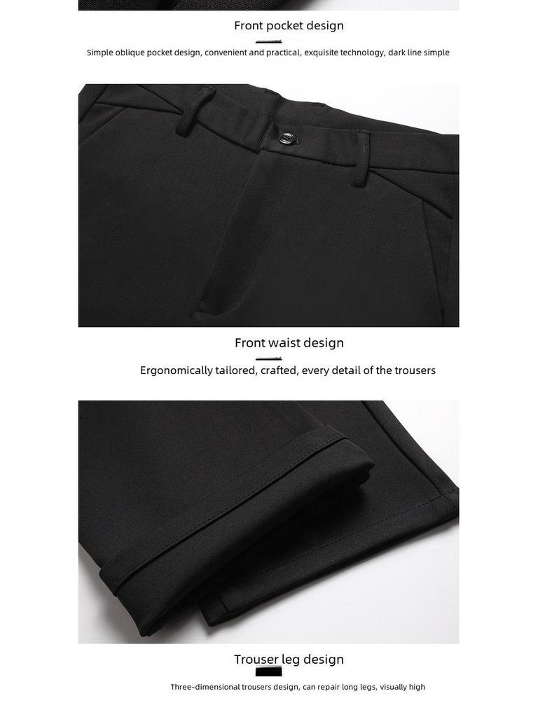 2025 Men's Elastic High Waist Straight Summer Pants for Seniors: Loose, Casual Trousers