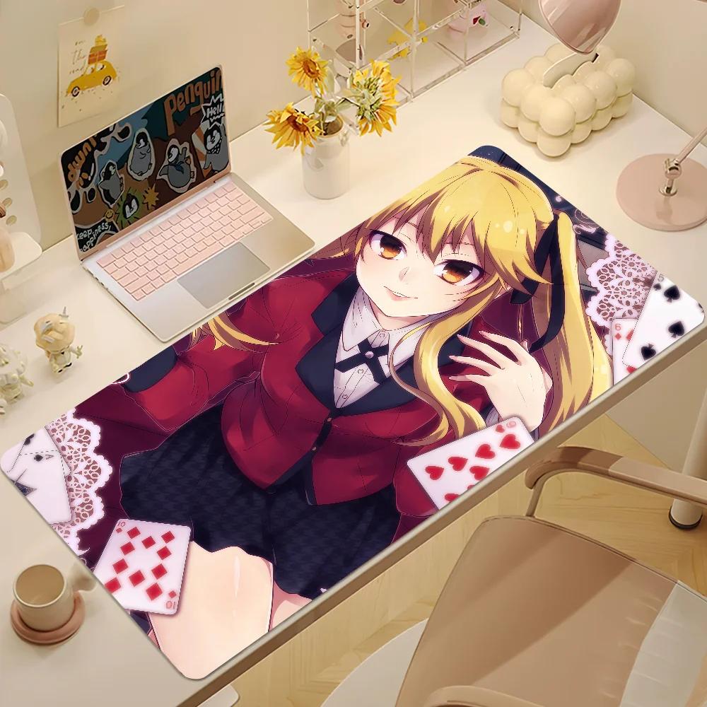 Game KKakegurui Saotome Meari Mouse Pad Large Desk Mat Keyboard Ergonomic Office Rubber Game PC Nonslip Antifray Home Custom