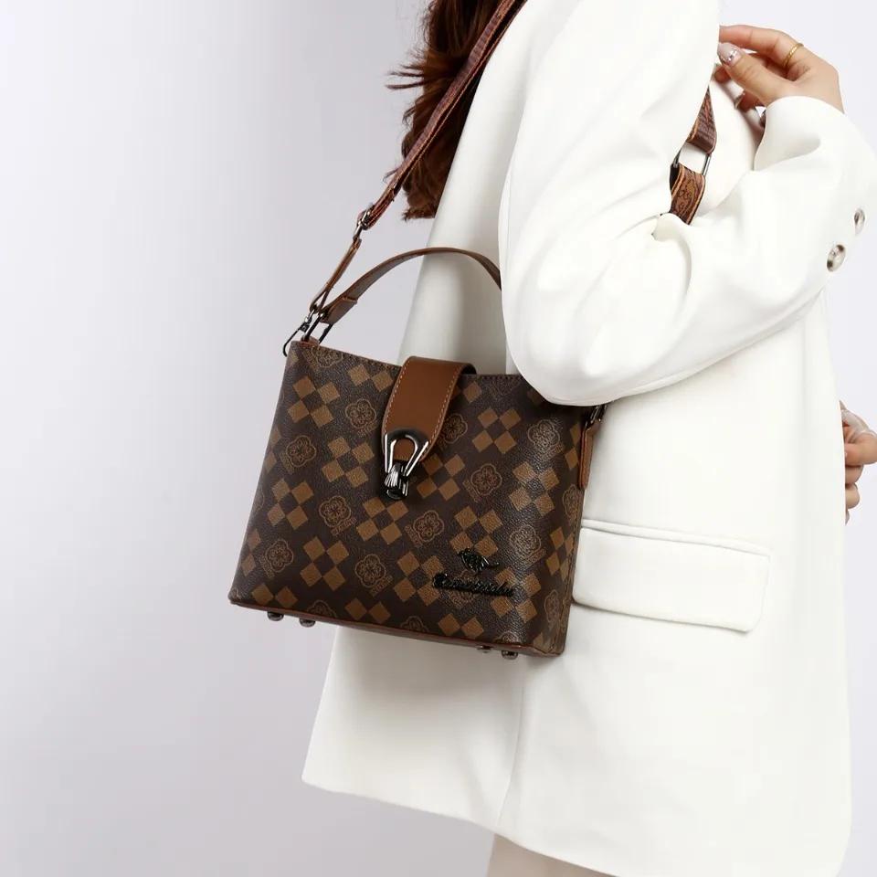 Herbst neue Umhängetasche mit großem Fassungsvermögen für Damen mit interner Reißverschlusstasche luxuriöses klassisches Vintage-Design Reisetasche