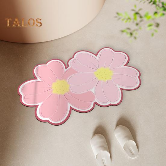 Flower Shape Bath Mat Modern Quick Drying Soft Anti-slip Thick Super Absorbent Entry Door Shower Rug Floor Pad Bathroom Supplies