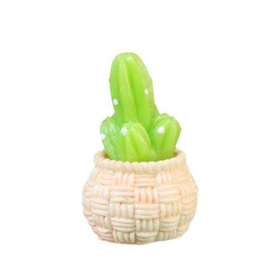Mini Artificial Cactus Plants in Pot Miniature Potted Green Cactus Figurine for DIY Micro Landscape Fairy Garden Accessories Plant Pots Bonsai Crafts