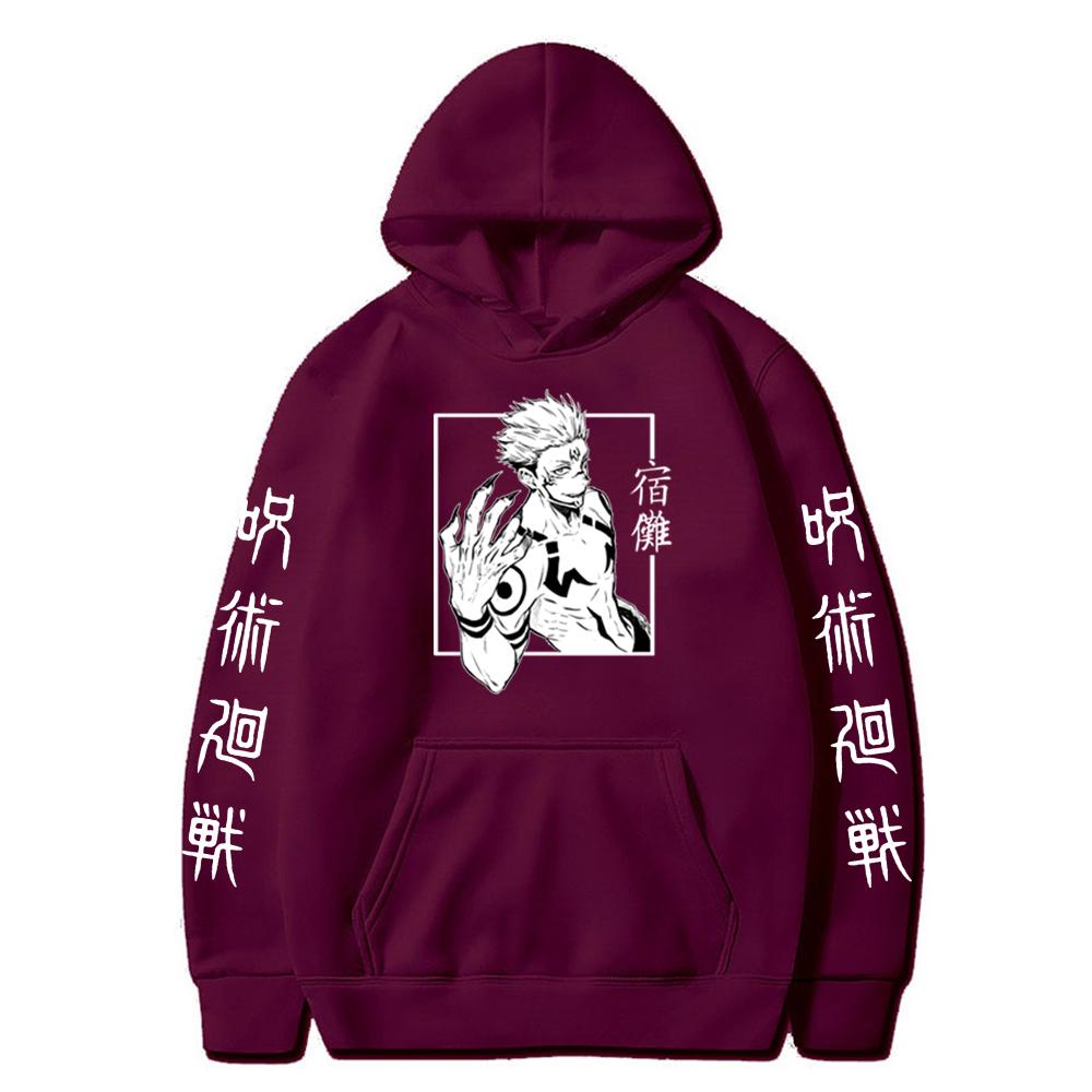 Harajuku Mikiny Unisex Jujutsu Kaisen Anime Ryomen Sukuna Grafika Potištěná Pánská Mikina s kapucí Streetwear Móda Běžná mikina