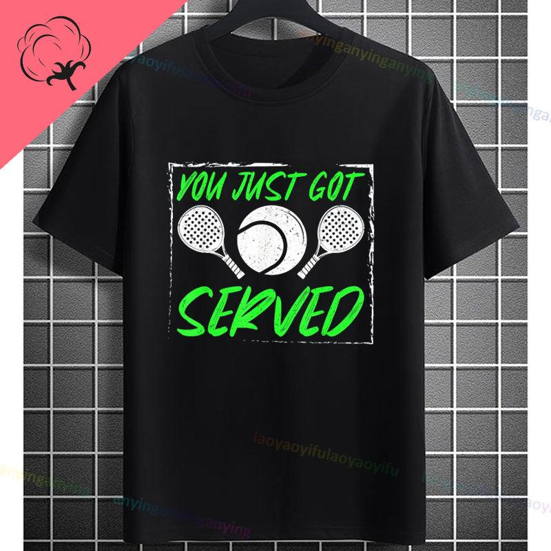 Unisex Funny Padel Tennis Graphic TShirt Black with White Padel Racket Ball Design Pure Cotton Casual Short Sleeve Tshirt