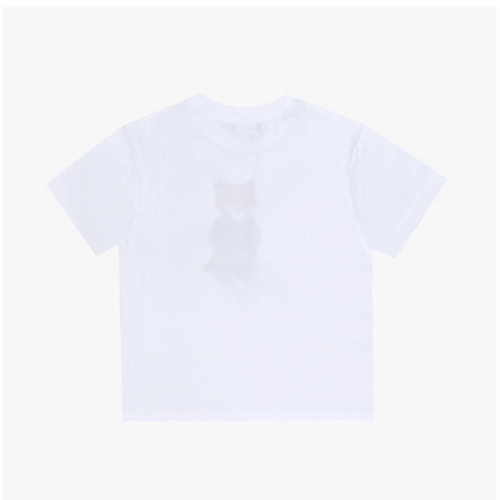 Maison KiTsune Kids ShorT Sleeve T shirT Kiddy Fox prinT mqujT01kjbiT2