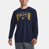 Under Armour Letter Print Crew Neck Long Sleeve T-Shirt Men Tops Navy-Blue 1379576-410
