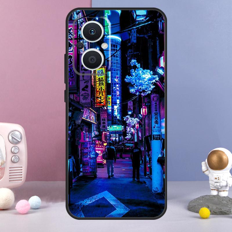 Japanese Night City Aesthetic Funda For OPPO Reno 14 F 11F 12F 13F 10 11 12 13 Pro 7 8 Lite OPPO Find X8 X6 X5 X9 Pro Case
