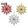 Three Dimensional Snowflake Hanging Ornaments 3Pcs Christmas Tree Snowflakes Ornaments, 10cm Glitter Plastic Holiday Party Decor for Decorations