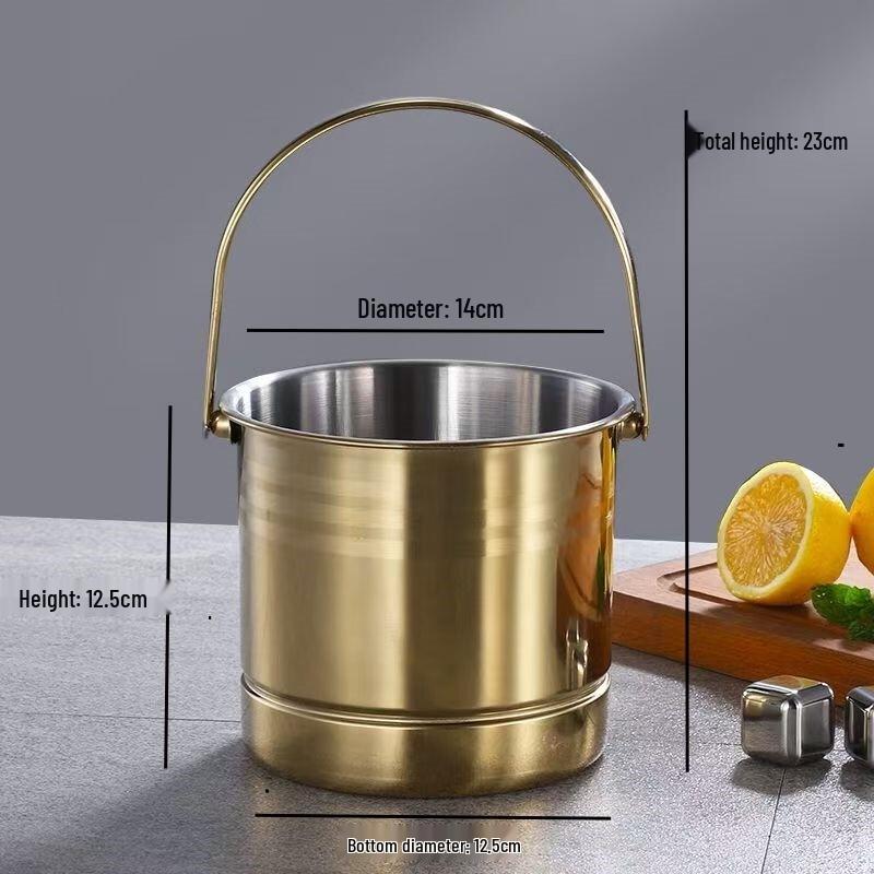 ZISIZ Thickened Stainless Steel Ice Bucket