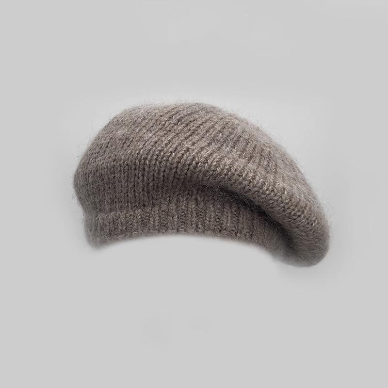 Mohair Woolen Hat for Female Painters Warm and Revealing Small and Large Head Circumference  Fashionable and Versatile  Winter Beret