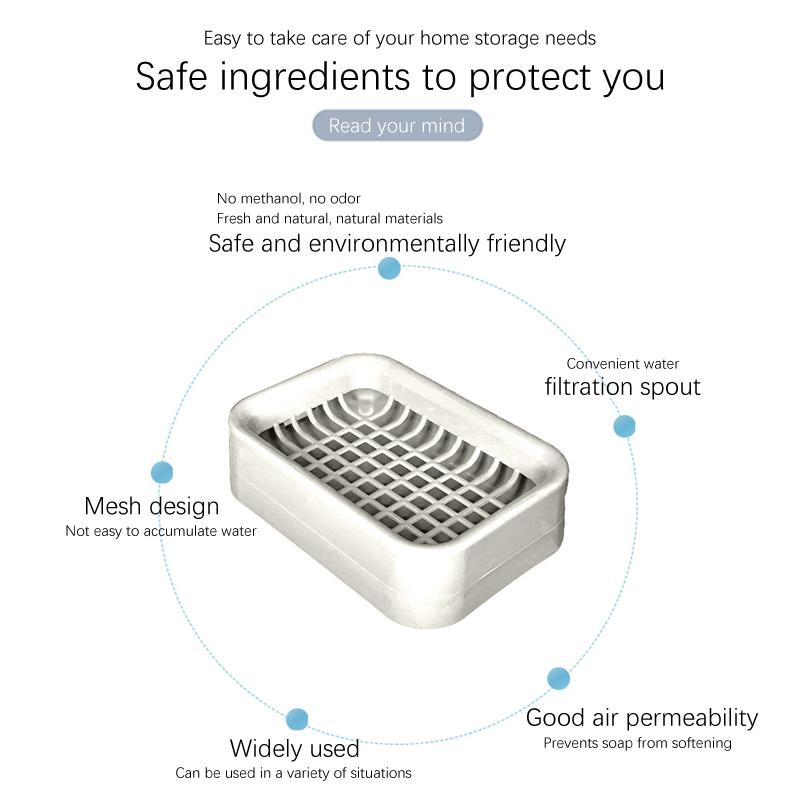 Mesh Soap Box Toilet Double Drain Soap Box Waterless Portable Soap Holder Bathroom Organizer