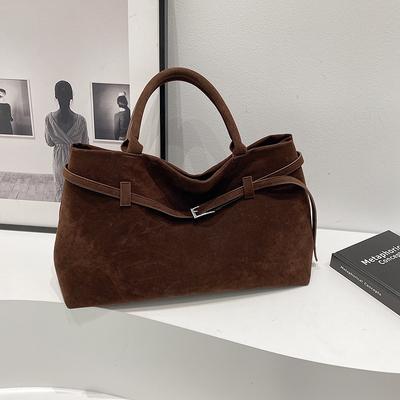 Autumn and Winter Retro Matte Leather Portable Tote Bag Women's New Trendy Large-capacity Commuter Shoulder Bag Underarm Bag