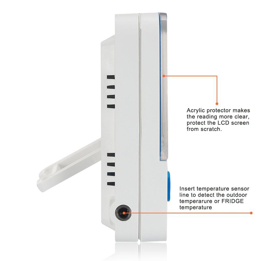 Gellvann Digital FreezerRefrigerator Thermometer with Magnet Standard Digital Freezer Thermometer with LED Alarm IndicatorMemory Freezer Thermometer