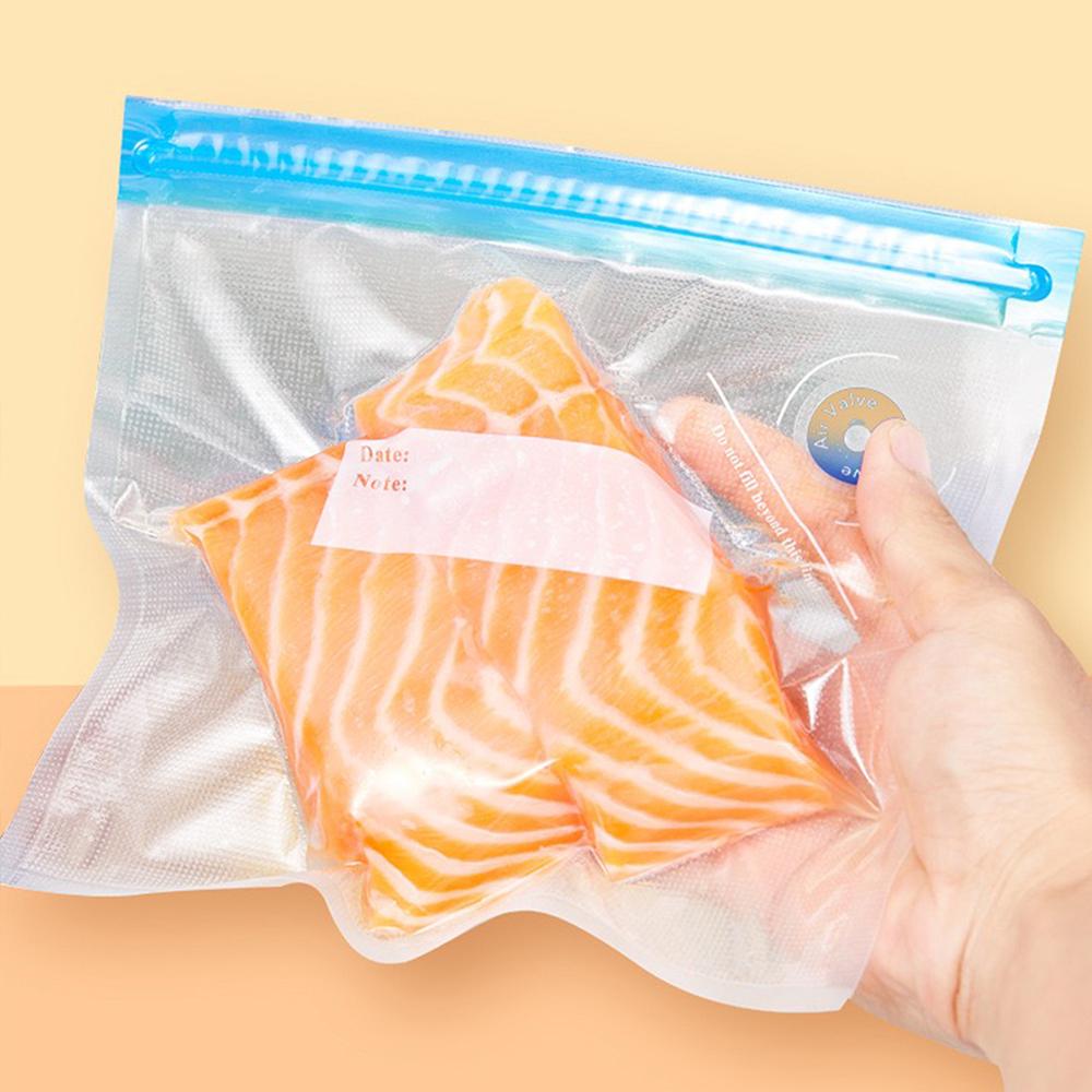5Pcs Reusable Vacuum Sealer Bags Hand Pump Food Storage Bags Vacuum Zipper Portable Sealing Bas for Refrigerator Kitchen