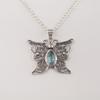 Natural Sky Blue Topaz Gemstone 925Sterling Silver Designer Pendant 1.5" For Mother's Day Gift CP-41-8