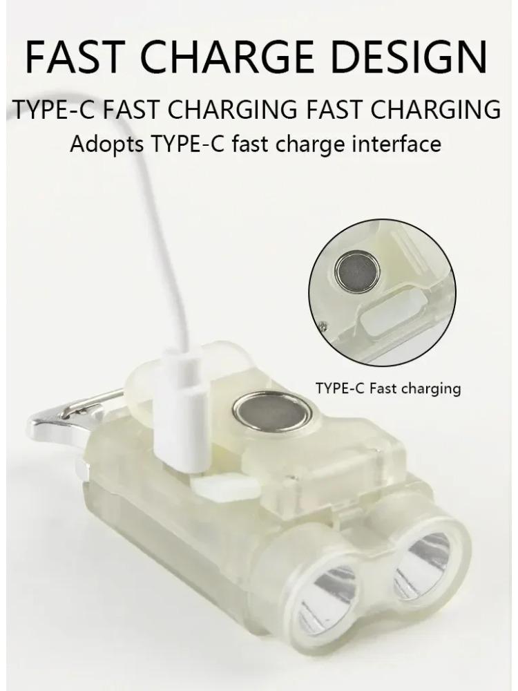 Keychain LED Light Magnetic Flashlight Multi-Function Charging Mini Portable Light Maintenance Portable Ultra-Bright Work Light