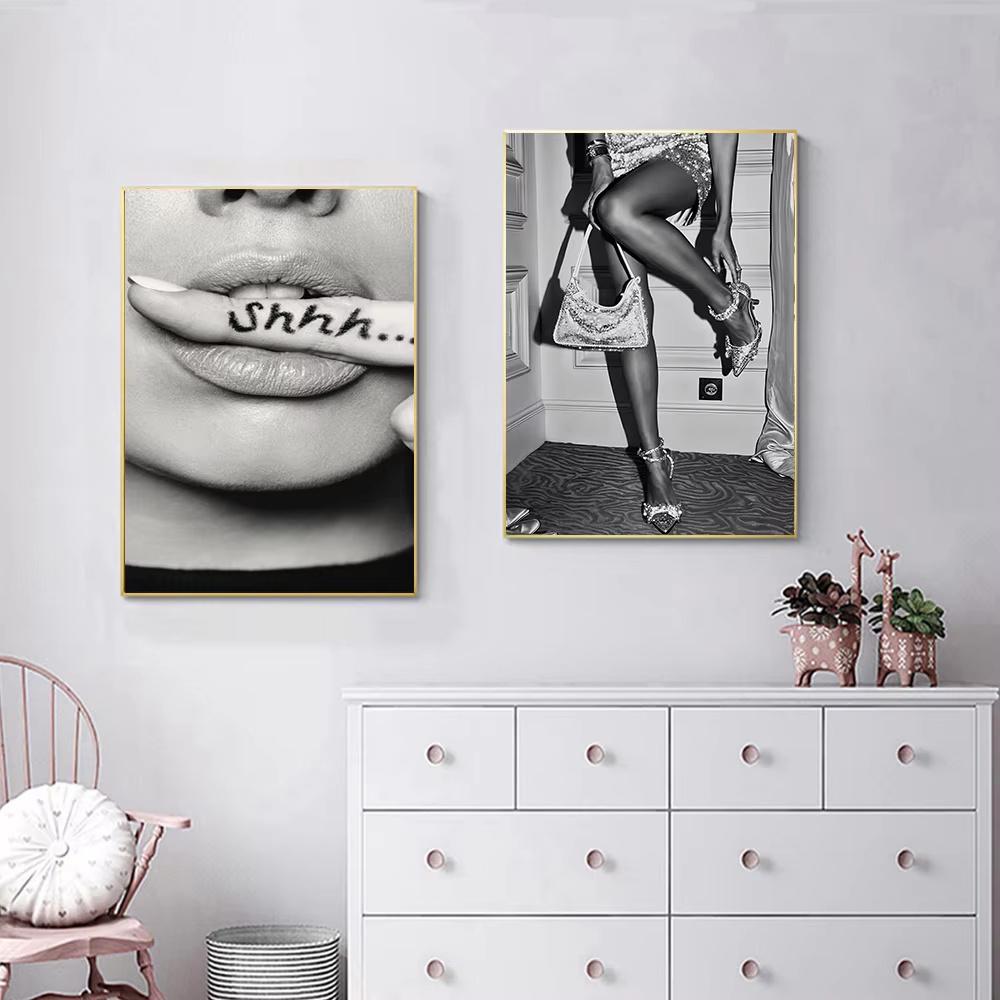 Schwarz-Weiß Moderne Kunst Diamantmalerei Mode Damen Mosaik Diamantstickerei DIY Wohnzimmer Schlafzimmer Ästhetische Dekoration