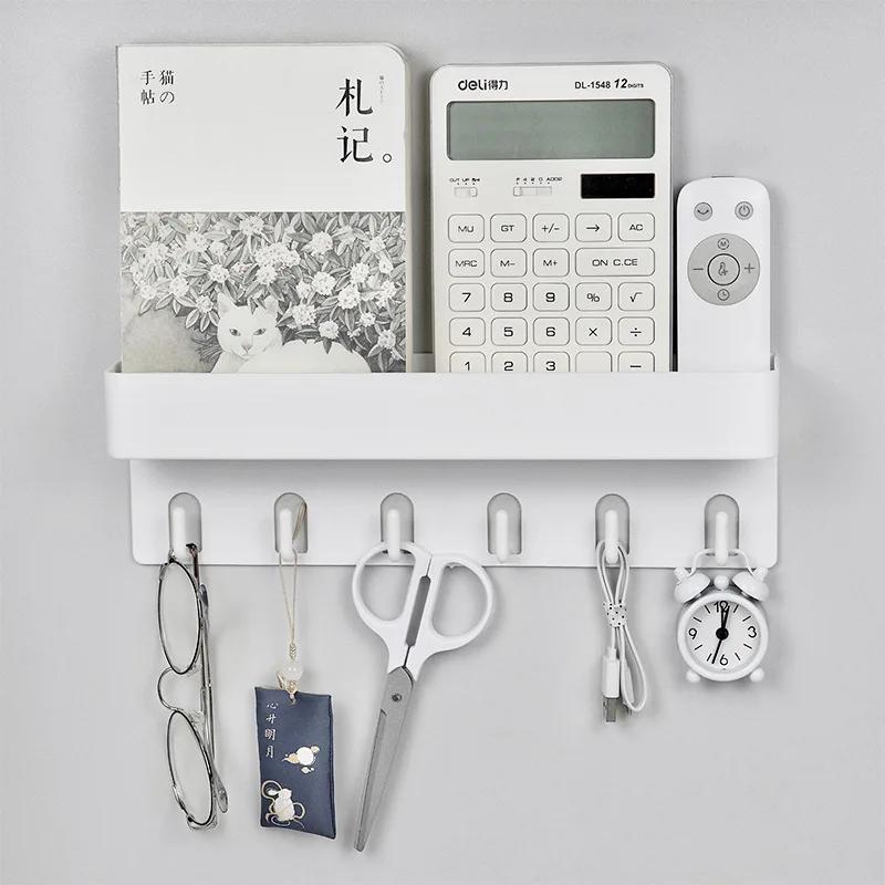 Wall Mounted Key Storage Rack Foyer Bedroom Bathroom No Need To Drill Holes Adhesive Door Rear Shelf Hook Arrangement