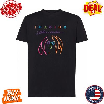 T-shirt Ispirata a John Lennon Imagine Stile Grafica Retrò Merchandising Musicale Beatles