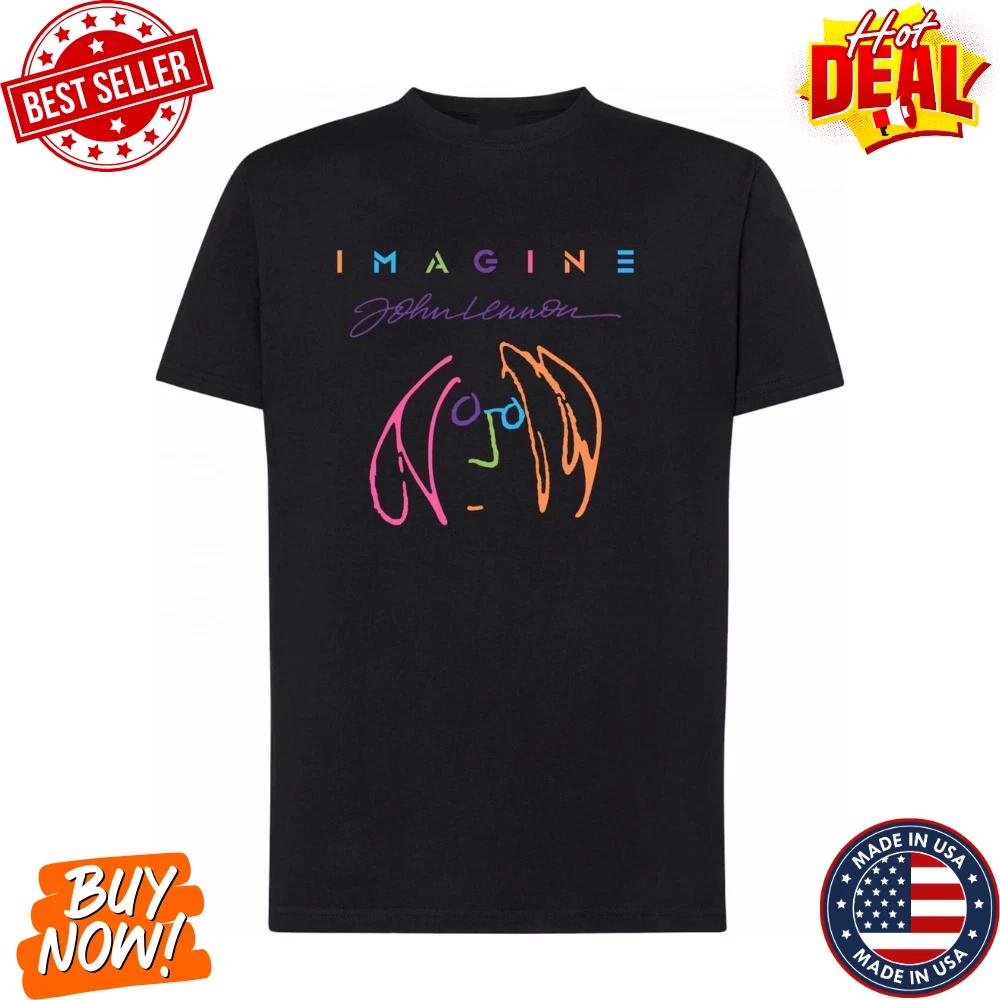 John Lennon Imagine Inspired T-Shirt Style Retro Graphic Tee Beatles Music Merch L