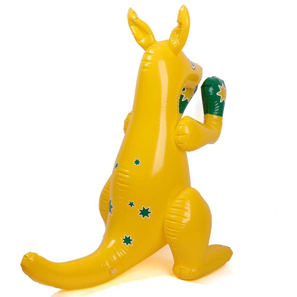 Juguete Animal Inflable con Guantes de Boxeo PVC Lindo Hinchable Animal de Australia Decoración para Fiesta Temática de Cumpleaños Amarillo yellow