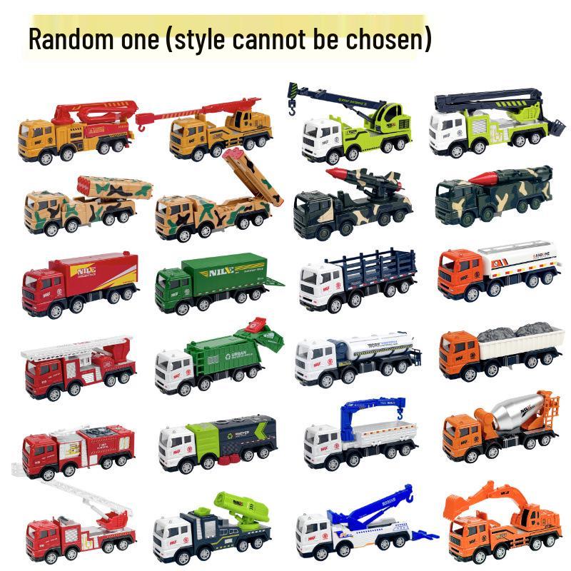 

Children s Inertial Toy Vehicles Set: Fire Truck, Excavator, Mixer, Sanitation, and Missile Trucks