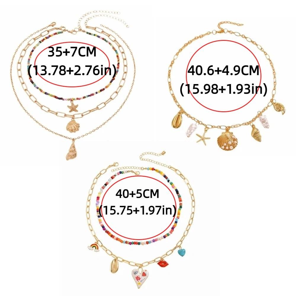 Colorful Bohemian Necklaces Shell Pendant Tassels Choker Gift Handmade Beads Necklaces  Casual Wear