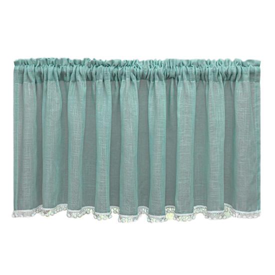 Yousheng Window Panel Sheer with Tassels Washable Polyester Glass Door Short Curtains Home Decor