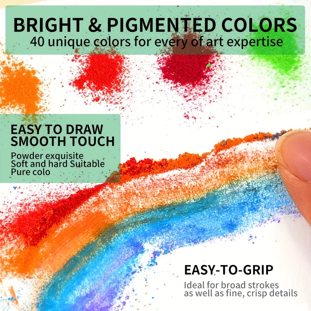 12/24/36/48 Colors Professional Soft Pastels Set,Chalk Pastel Sticks with Storage Case,Blending,Layering,Shading for Adults