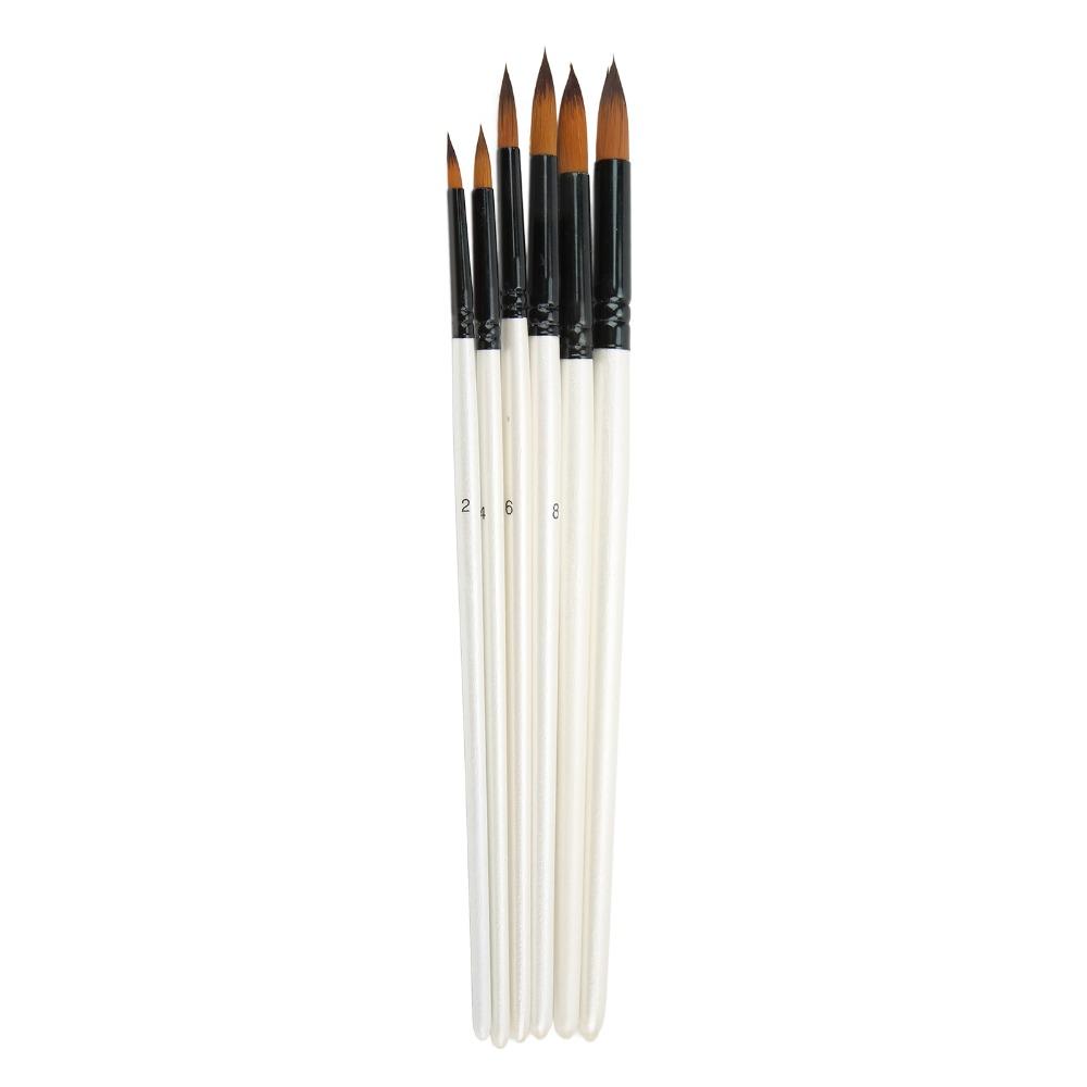 6pcs 6 Sizes Paint Brush Set Fine Detail Tip Oil Paint Brush Tips  Fine Detail Tip