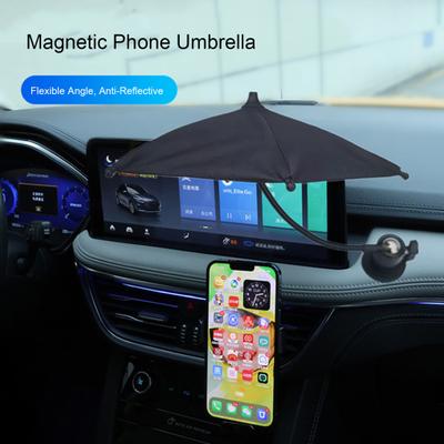Magnetic Phone Umbrella Adjustable Flexible Angle Anti-Reflective Universal Outdoor Car Mobile Phone Sun Shade Mini