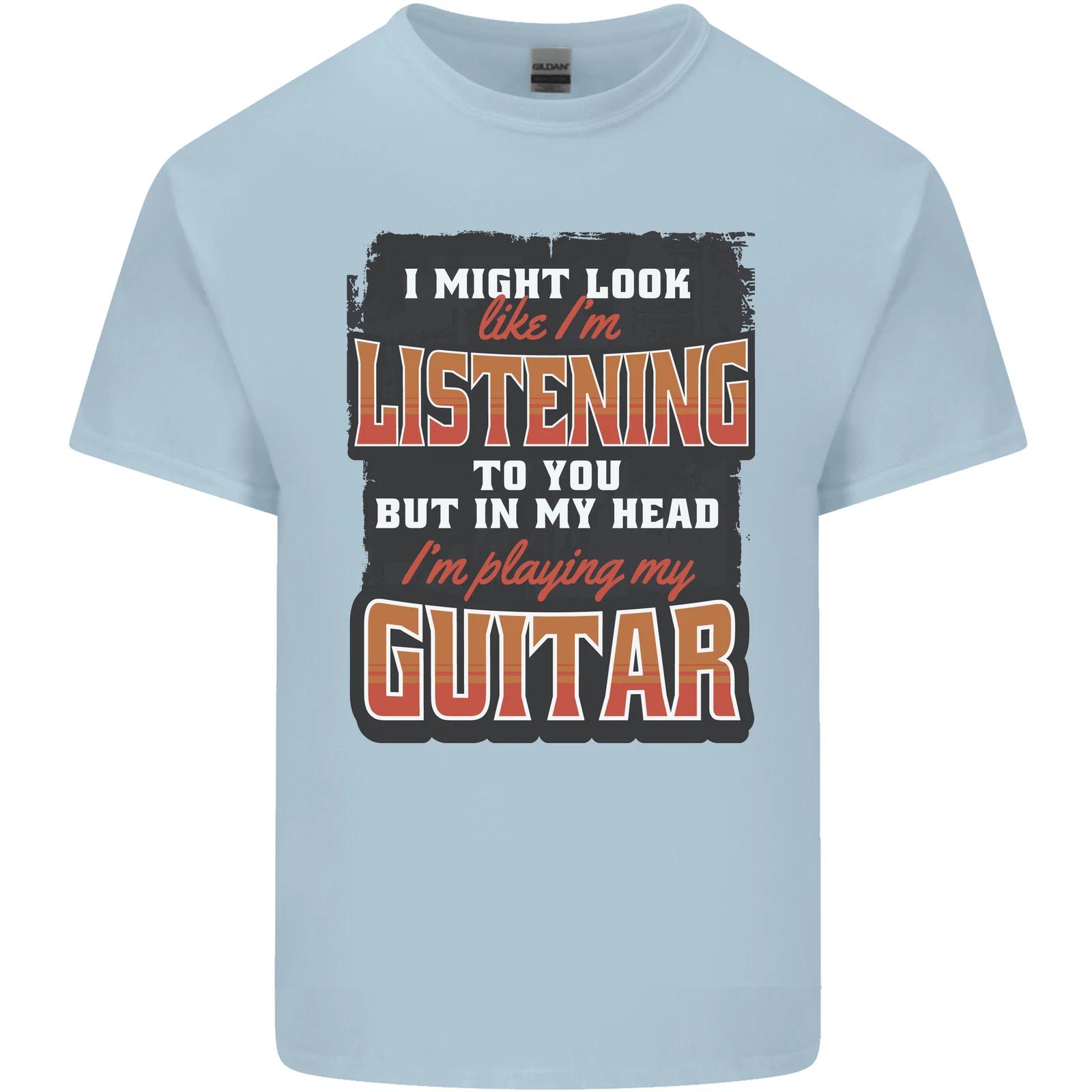 In My Head I m Playing Guitar Acoustic Electric Kids T-Shirt Childrens L