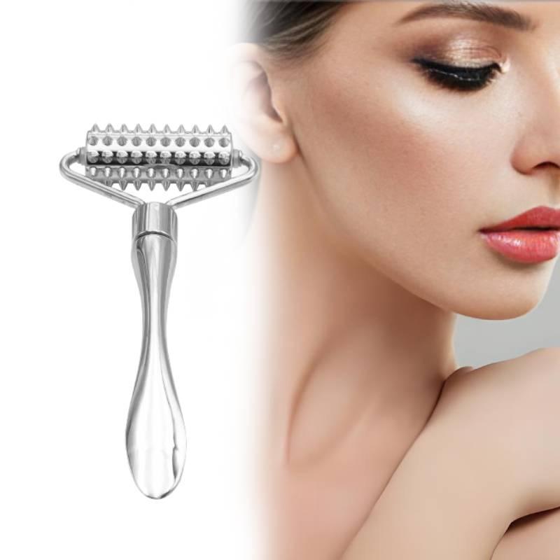 Premium Metal Eye Cream Roller Massager With Microneedle Design For Facial Beauty
