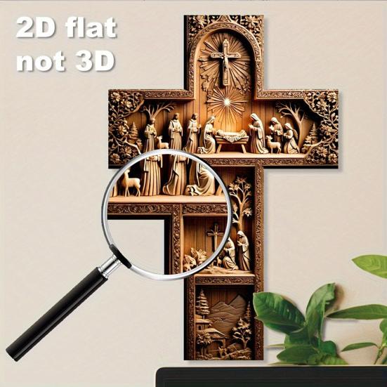 Yousheng Vintage Jesus Christ Wall Decoration 2D Wooden Savior Wall Art Home Office Living Room Bedroom Wall Hanging Christian Religious Ornament