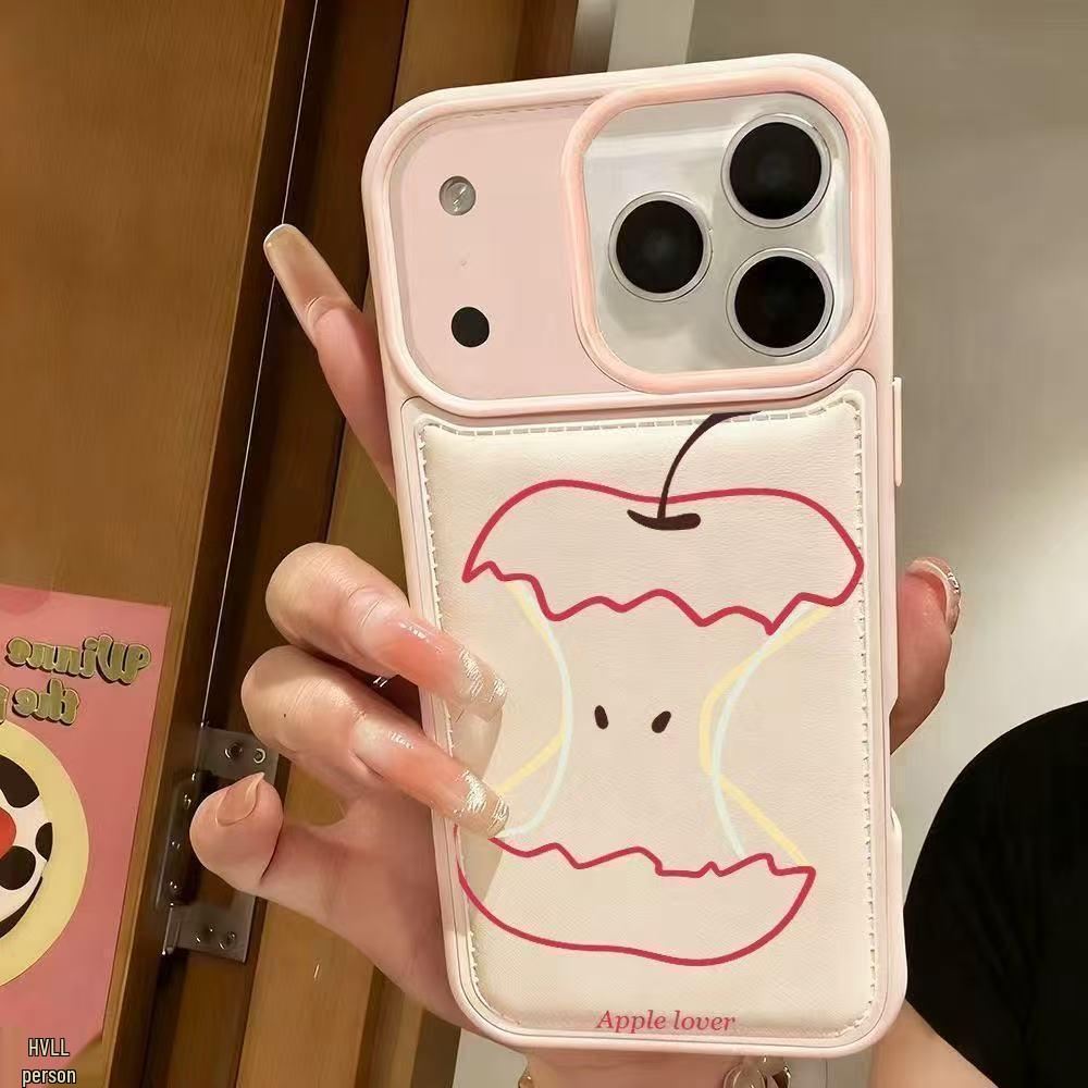 Line Apple Core Soft Shell - Compatible with Apple 13P, 14, 15, 16, 17 Pro Max (Drop-Proof, White/Pink)