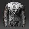 Skull Bone Skeleto Daily Designer Artistic Men's 3D Print Casual Holiday T Shirt Long Sleeve Crew Neck Shirt Spring Fall Clothing