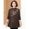 220 Jin Plus Size Middle-Aged & Elderly Women's Round Neck Pullover Sweater, Autumn/Winter, Loose Fit, Base Layer.