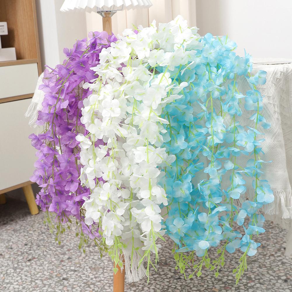 5/10Pcs Violet Artificial Flowers Vine 60CM Fake Flowers for Home Decor Garden Wedding Decoration Bride Craft Wreath Accessory