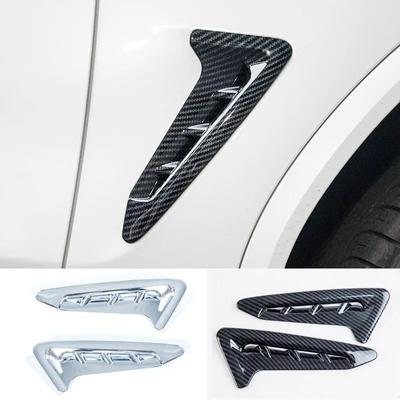 2 Piezas Adhesivo Recorte de Rejilla de Aire Lateral de Guardabarros de Fibra de Carbono para BMW X3 G01 2017 2018 Nuevo Estilo Plata Cromada ABS Accesorios de Estilo para Coche